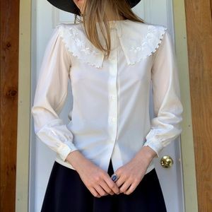 Vintage C.E.O Button Up in an ivory pearl color